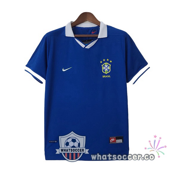 Brazil Retro Away Soccer Jerseys Blue 1997