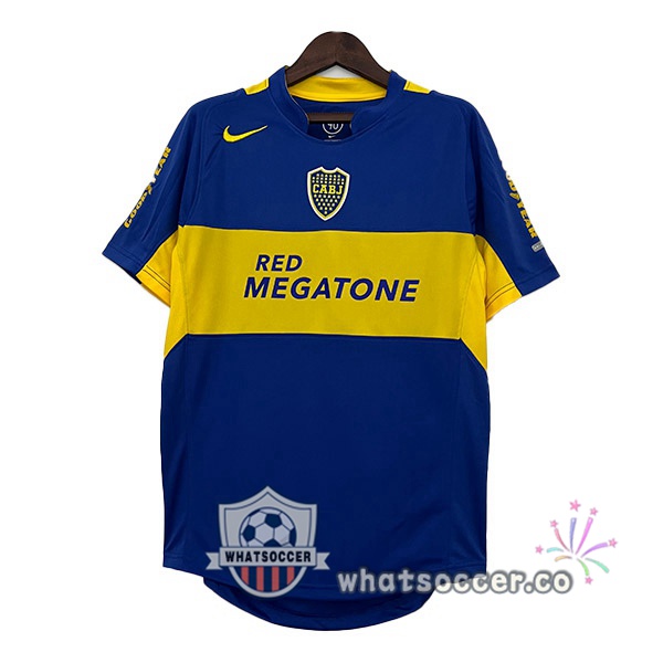 Boca Juniors Retro Home Soccer Jerseys Blue Yellow 2004-2005