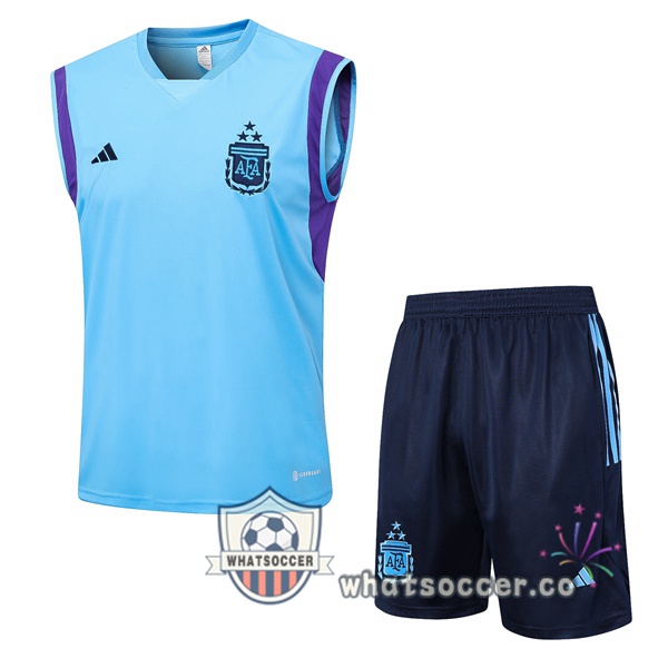 Argentina + Shorts Blue Soccer Vest 2023-2024
