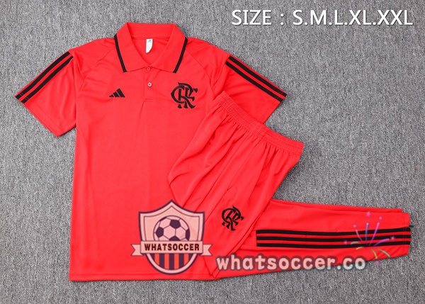 Training Polo Flamengo + Pants Red 2023-2024