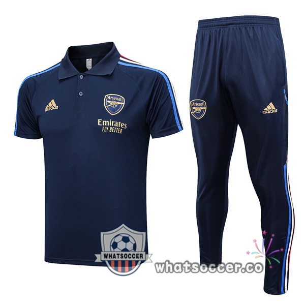 Training Polo Arsenal + Pants Blue Royal 2023-2024