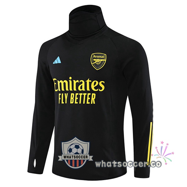 Arsenal Soccer Sweater High Collar Black 2023-2024