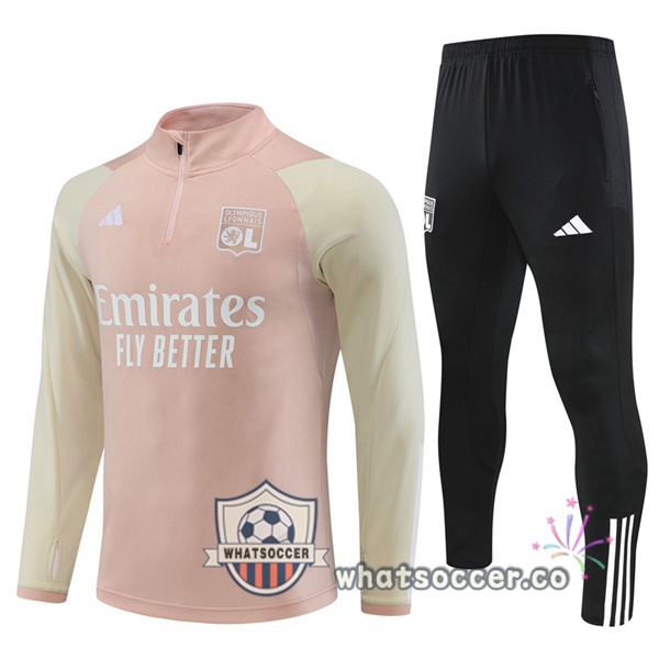 Olympique Lyonnais Rose Tracksuit 2023-2024