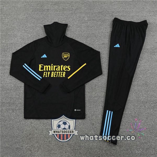 Arsenal High Collar Black Tracksuit 2023-2024