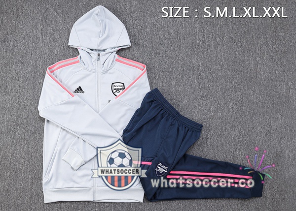 Arsenal White Hooded Jacket 2023-2024