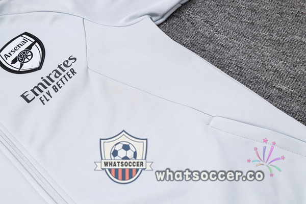 Arsenal White Hooded Jacket 2023-2024