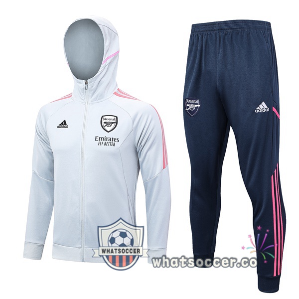 Arsenal White Hooded Jacket 2023-2024