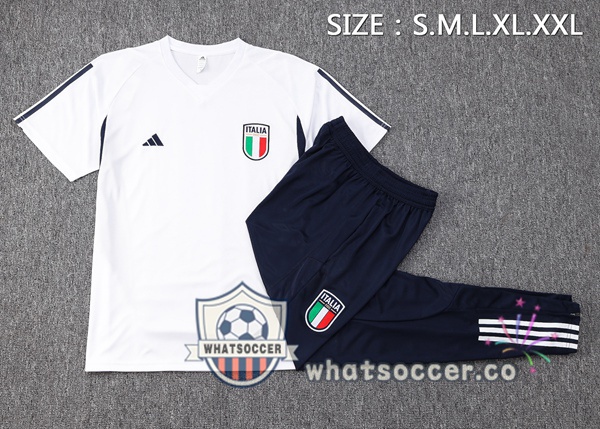 Italy Training T-Shirts + Pants White 2023-2024