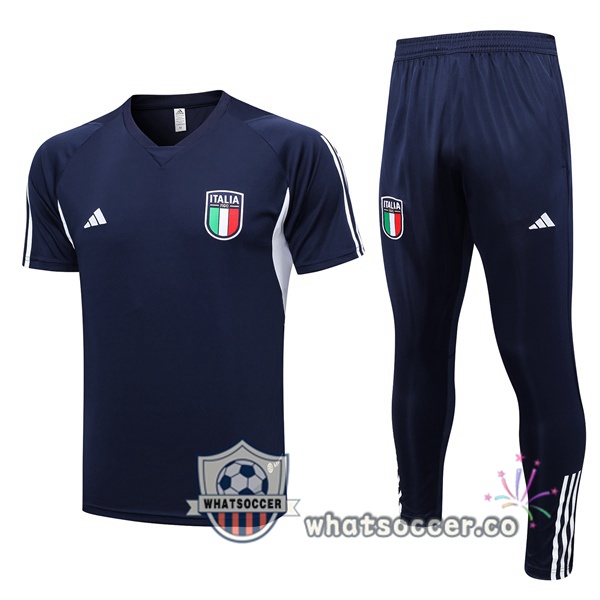 Italy Training T-Shirts + Pants Blue Royal 2023-2024