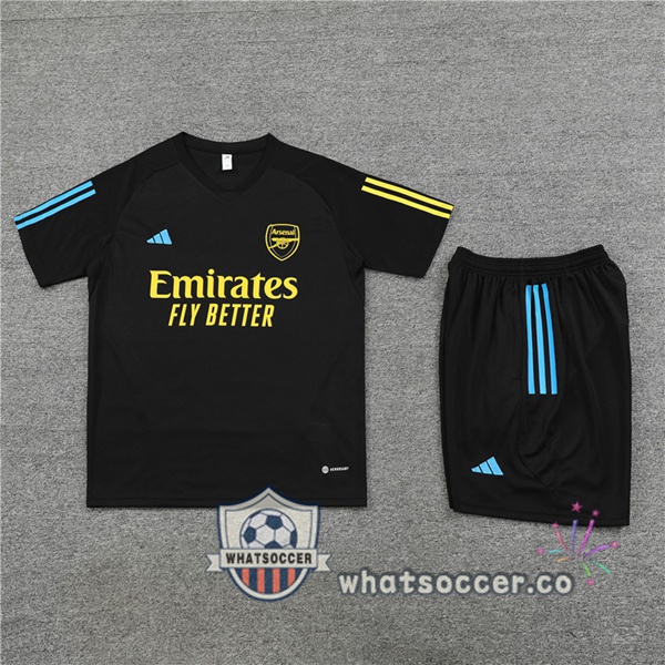 Arsenal Training T-Shirts + Shorts Black 2023-2024