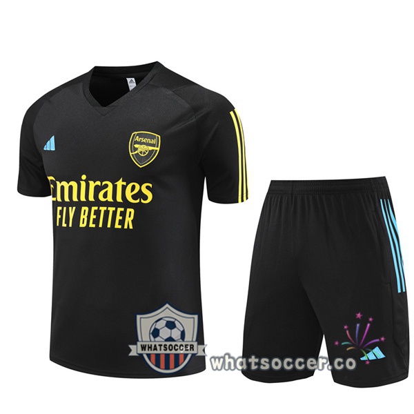 Arsenal Training T-Shirts + Shorts Black 2023-2024