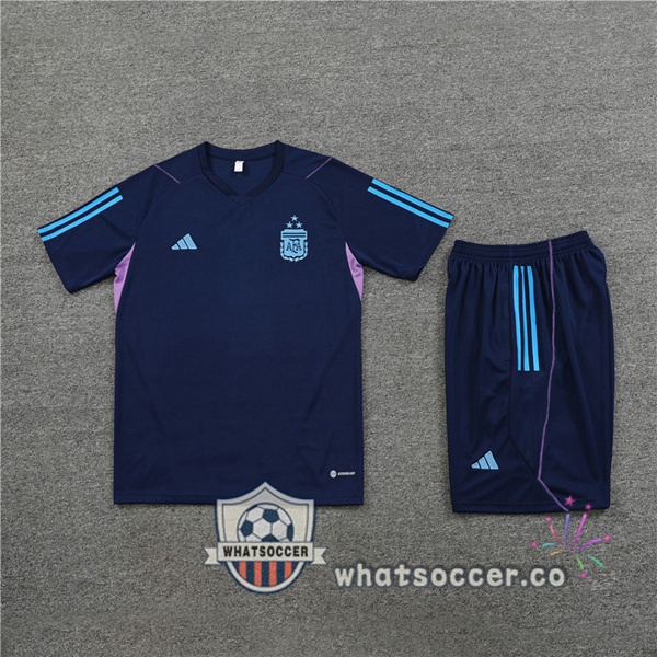 Argentina Training T-Shirts + Shorts Blue Royal 2023-2024