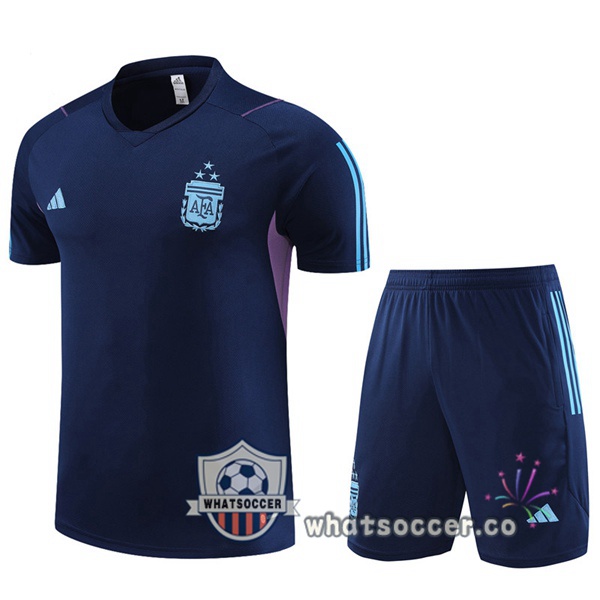 Argentina Training T-Shirts + Shorts Blue Royal 2023-2024