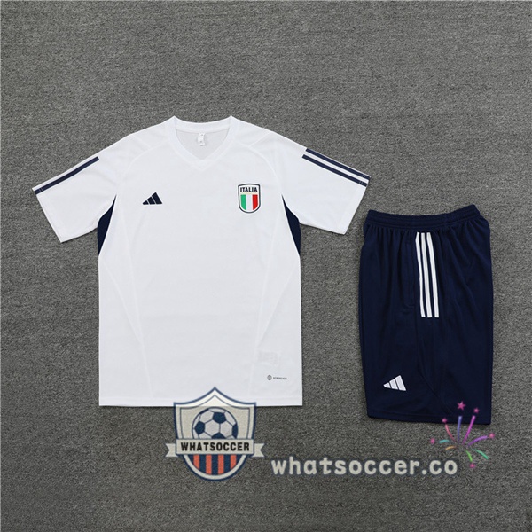 Italy Training T-Shirts + Shorts White 2023-2024