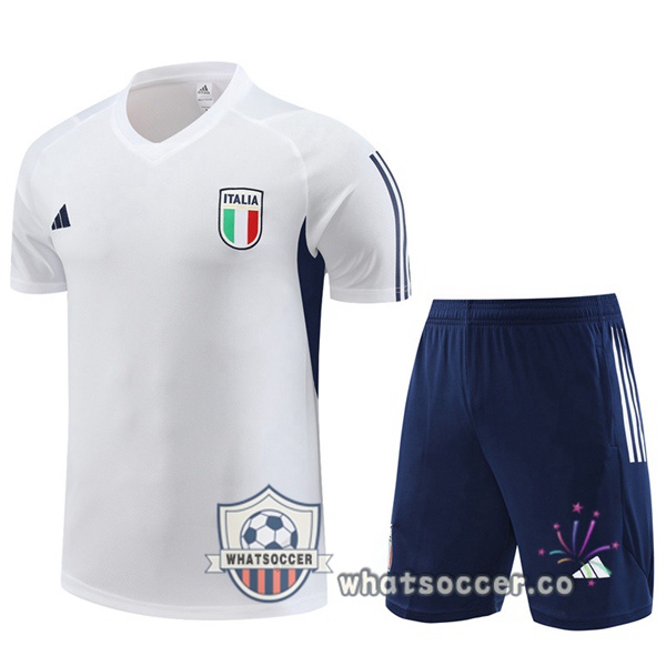 Italy Training T-Shirts + Shorts White 2023-2024