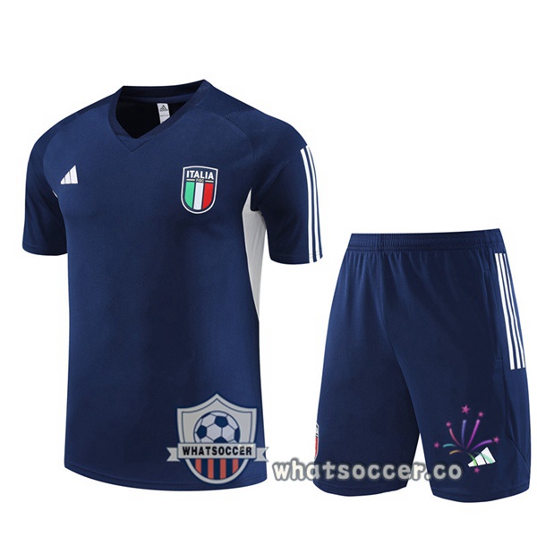 Italy Training T-Shirts + Shorts Blue Royal 2023-2024
