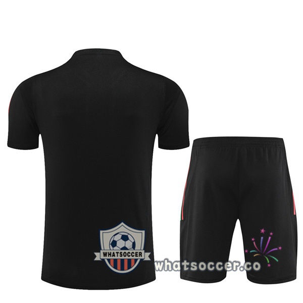 Manchester United Training T-Shirts + Shorts Black 2023-2024