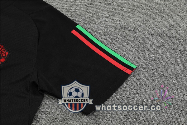 Manchester United Training T-Shirts + Shorts Black 2023-2024