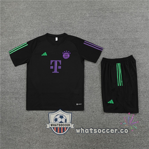 Bayern Munich Training T-Shirts + Shorts Black 2023-2024