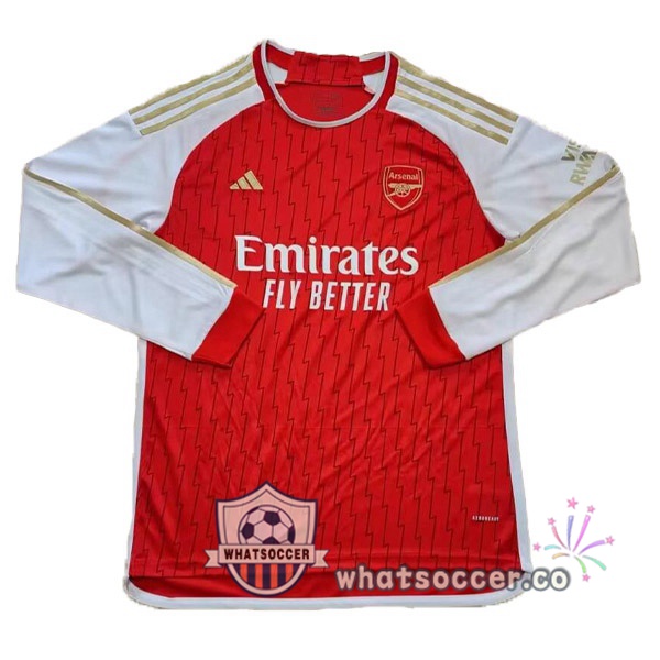 Arsenal Home Soccer Jerseys Long Sleeve Red Leak Version 2023-2024