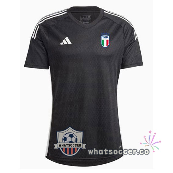 Italy Goalkeeper Soccer Jerseys Black 2023-2024