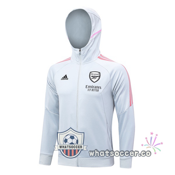 Arsenal Hooded Jacket White 2023-2024