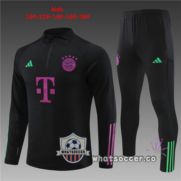 Bayern Munich Kids Black Tracksuit 2023-2024