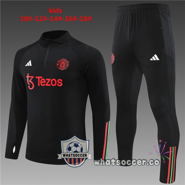 Manchester United Kids Black Tracksuit 2023-2024