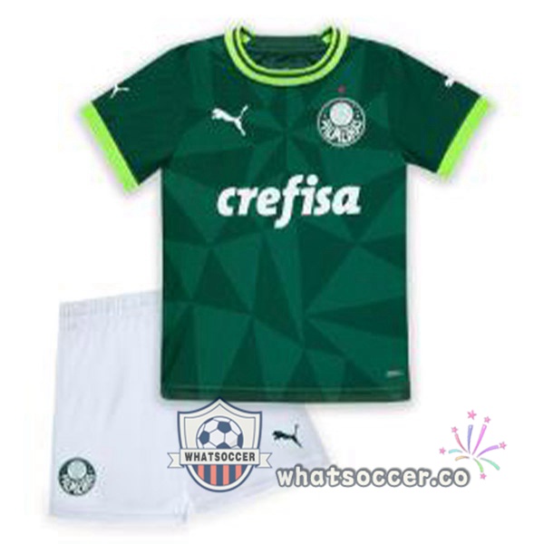 Palmeiras Kids Home Soccer Jerseys Green 2023-2024