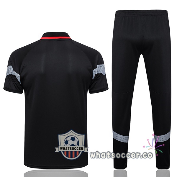 Training Polo AC Milan + Pants Black 2023-2024