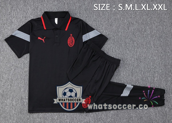 Training Polo AC Milan + Pants Black 2023-2024