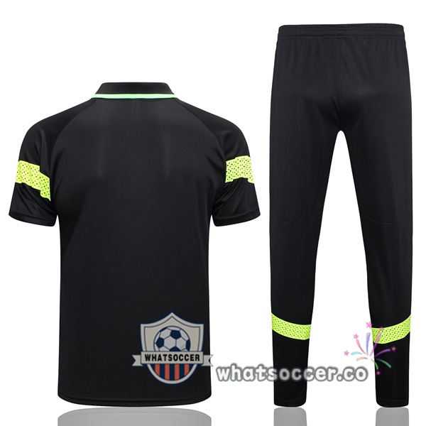 Training Polo Manchester City + Pants Black 2023-2024