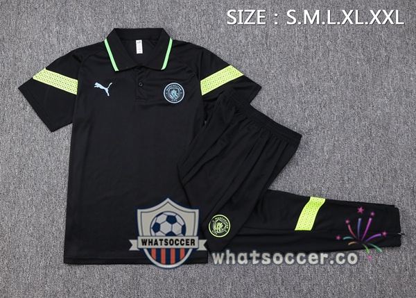 Training Polo Manchester City + Pants Black 2023-2024
