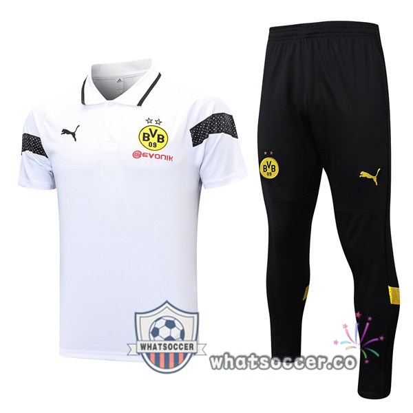 Training Polo Dortmund BVB + Pants White 2023-2024
