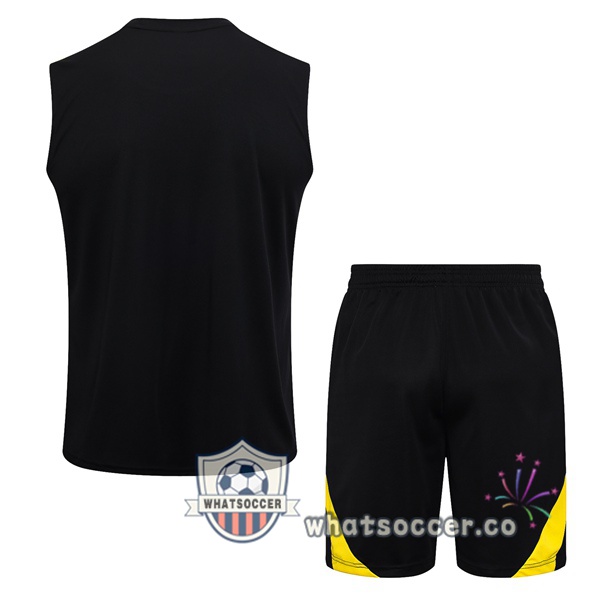 Paris PSG + Shorts Black Soccer Vest 2023-2024