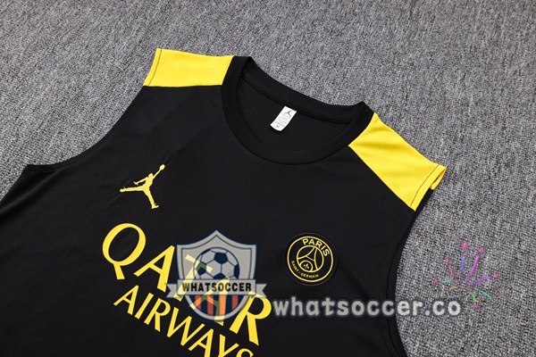 Paris PSG + Shorts Black Soccer Vest 2023-2024