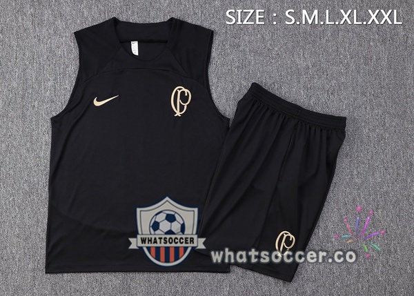 Corinthians + Shorts Black Soccer Vest 2023-2024