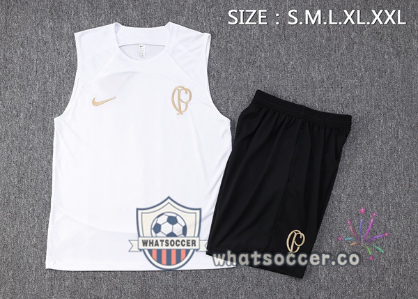 Corinthians + Shorts White Soccer Vest 2023-2024