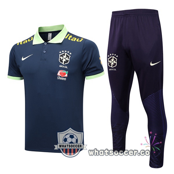 Training Polo Brazil + Pants Blue Royal 2023-2024