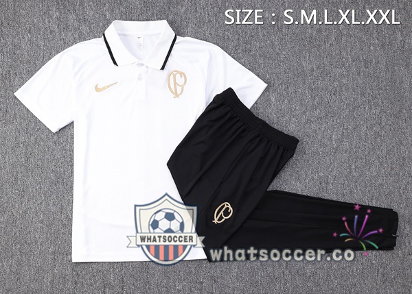 Training Polo Corinthians + Pants White 2023-2024