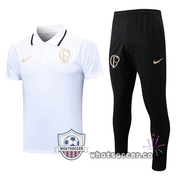 Training Polo Corinthians + Pants White 2023-2024