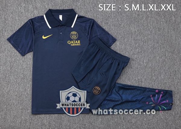 Training Polo Paris PSG + Pants Blue Royal 2023-2024