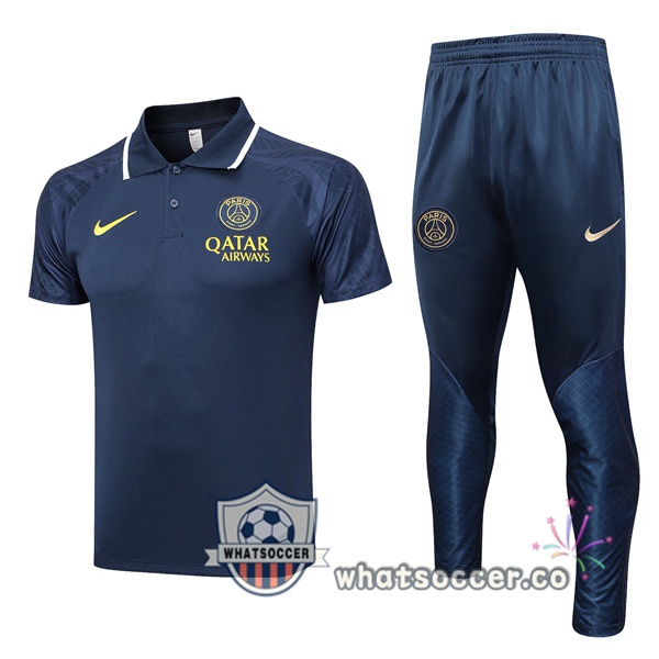 Training Polo Paris PSG + Pants Blue Royal 2023-2024