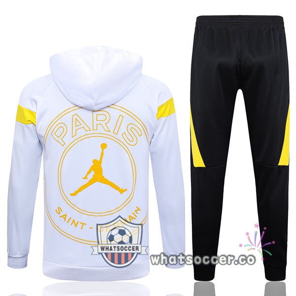 JORDAN Paris PSG White Hooded Jacket 2023-2024