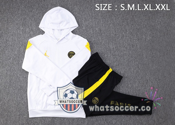 JORDAN Paris PSG White Hooded Jacket 2023-2024