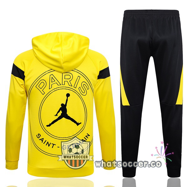 JORDAN Paris PSG Yellow Hooded Jacket 2023-2024