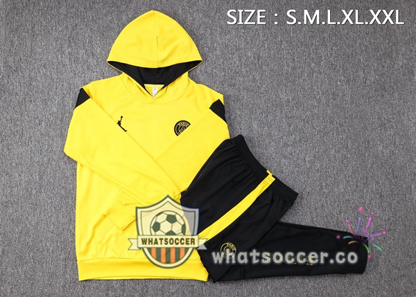 JORDAN Paris PSG Yellow Hooded Jacket 2023-2024