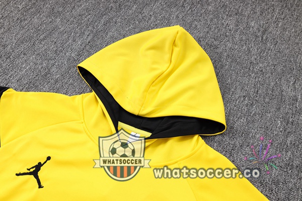 JORDAN Paris PSG Yellow Hooded Jacket 2023-2024