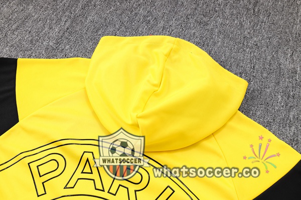 JORDAN Paris PSG Yellow Hooded Jacket 2023-2024