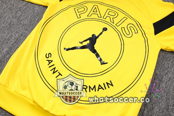 JORDAN Paris PSG Yellow Hooded Jacket 2023-2024
